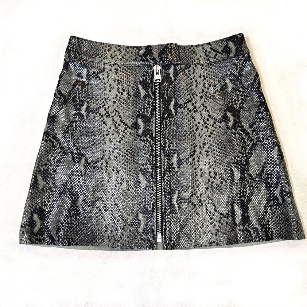 All Saints Snake Genuine Leather Mini skirt – size 0